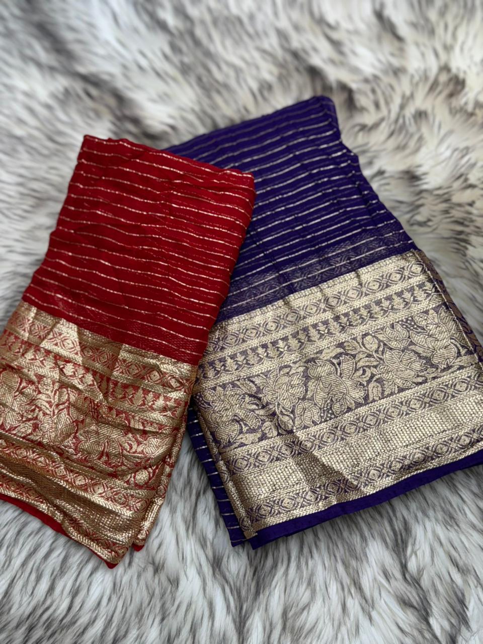 Captivating Festive Wear Pure Viscose Georgette Jacquard Weaving Work Designer Saree