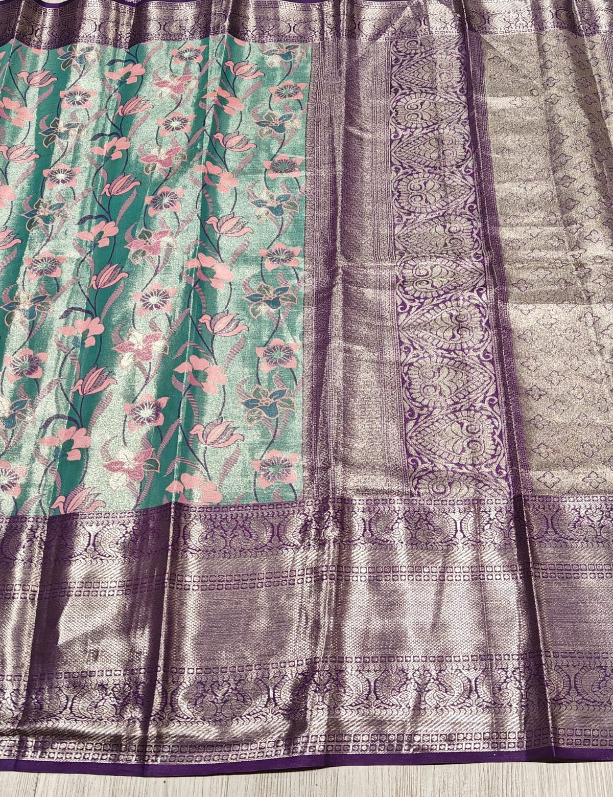 New Festive Wear Kanjivaram Silk Jacquard Border Saree With Blouse Piece