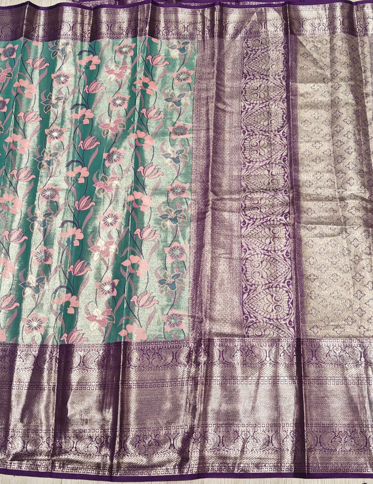 New Festive Wear Kanjivaram Silk Jacquard Border Saree With Blouse Piece