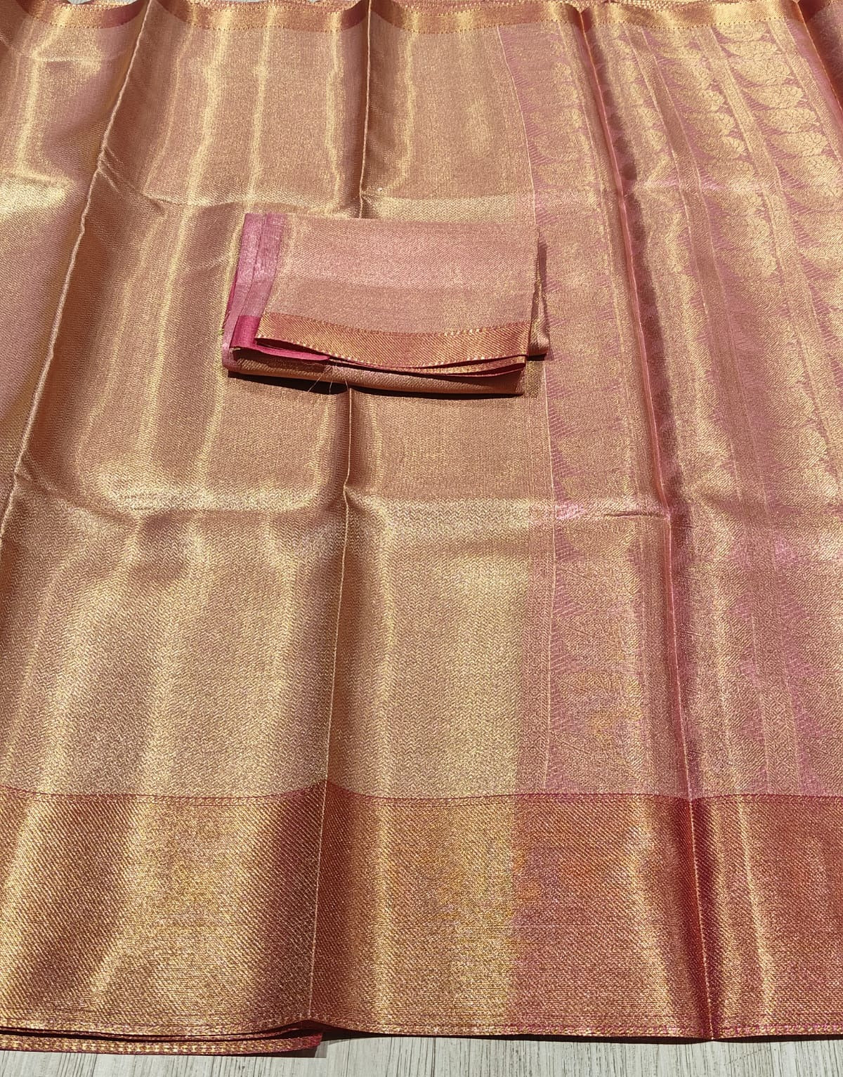 New Party Wear Kanjivaram Silk Jacquard Border Saree With Blouse Piece