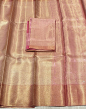 Load image into Gallery viewer, New Party Wear Kanjivaram Silk Jacquard Border Saree With Blouse Piece
