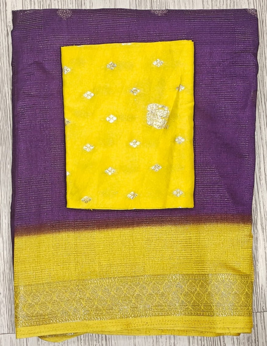 Blossom Function Wear Dolla Silk Jacquard Zari Weaving Work Saree