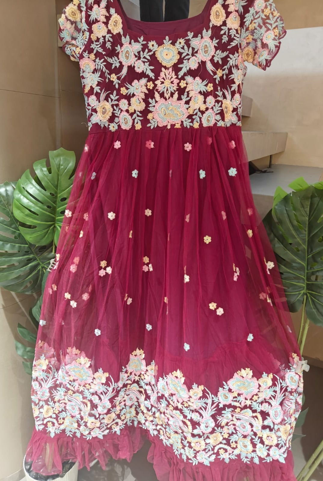 Splendorous Function Wear Net With Heavy Embroidery Work Gown