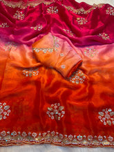 Load image into Gallery viewer, Opulent Function Wear Chiffon Silk Sequence Butti Work Fancy Saree With Blouse Piece
