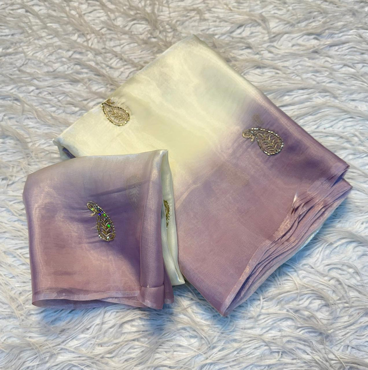 Mellifluous Function Wear Silk Embroidery Sequence n Bids Work Fancy Saree With Blouse Piece