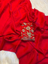 Load image into Gallery viewer, Attractive Wedding Wear Silk Designer Saree With Beads Heavy Work Blouse Piece
