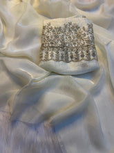 Load image into Gallery viewer, Adorning Party Wear Silk Designer Saree With Beads Heavy Work Blouse Piece
