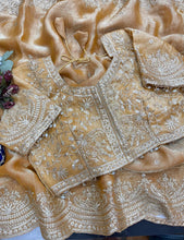 Load image into Gallery viewer, Excellent Wedding Wear Chiffon Embroidery n Sequence Work Designer Saree With Stitched Blouse
