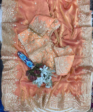 Load image into Gallery viewer, Excellent Wedding Wear Chiffon Embroidery n Sequence Work Designer Saree With Stitched Blouse
