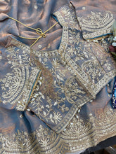 Load image into Gallery viewer, Excellent Wedding Wear Chiffon Embroidery n Sequence Work Designer Saree With Stitched Blouse
