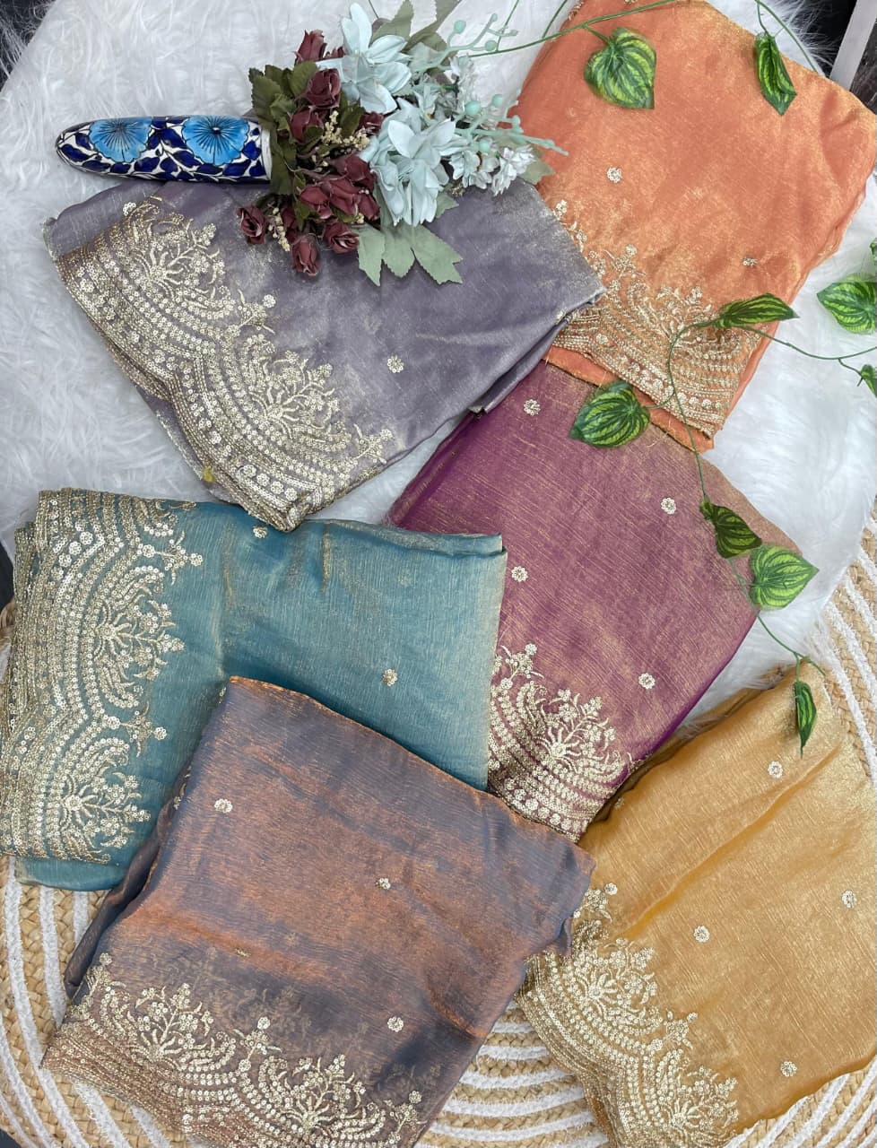 Excellent Wedding Wear Chiffon Embroidery n Sequence Work Designer Saree With Stitched Blouse