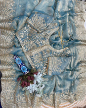 Load image into Gallery viewer, Excellent Wedding Wear Chiffon Embroidery n Sequence Work Designer Saree With Stitched Blouse
