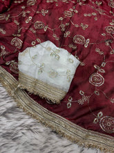 Load image into Gallery viewer, Stunning Festive Wear Soft Sattin Silk Sequence Work Designer Saree With Contrast Blouse Piece
