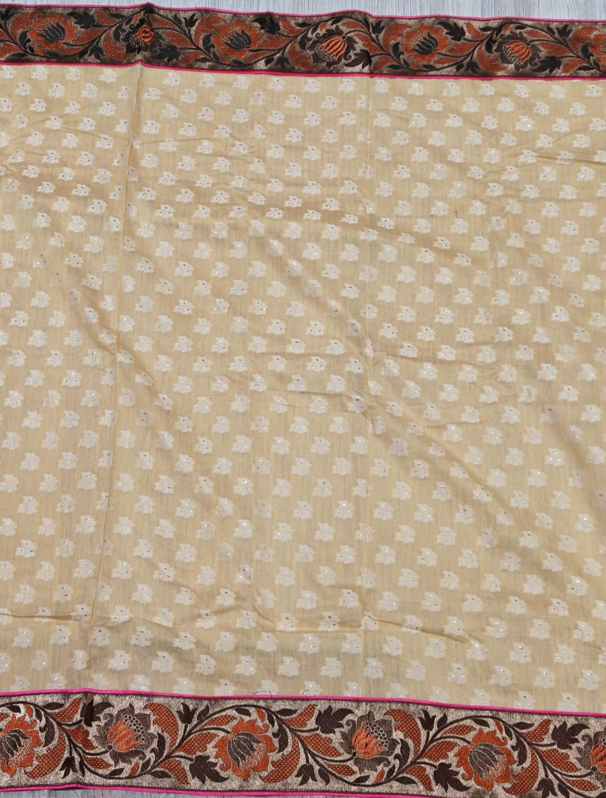 New Festive Wear Cotton Printed Border Design Saree