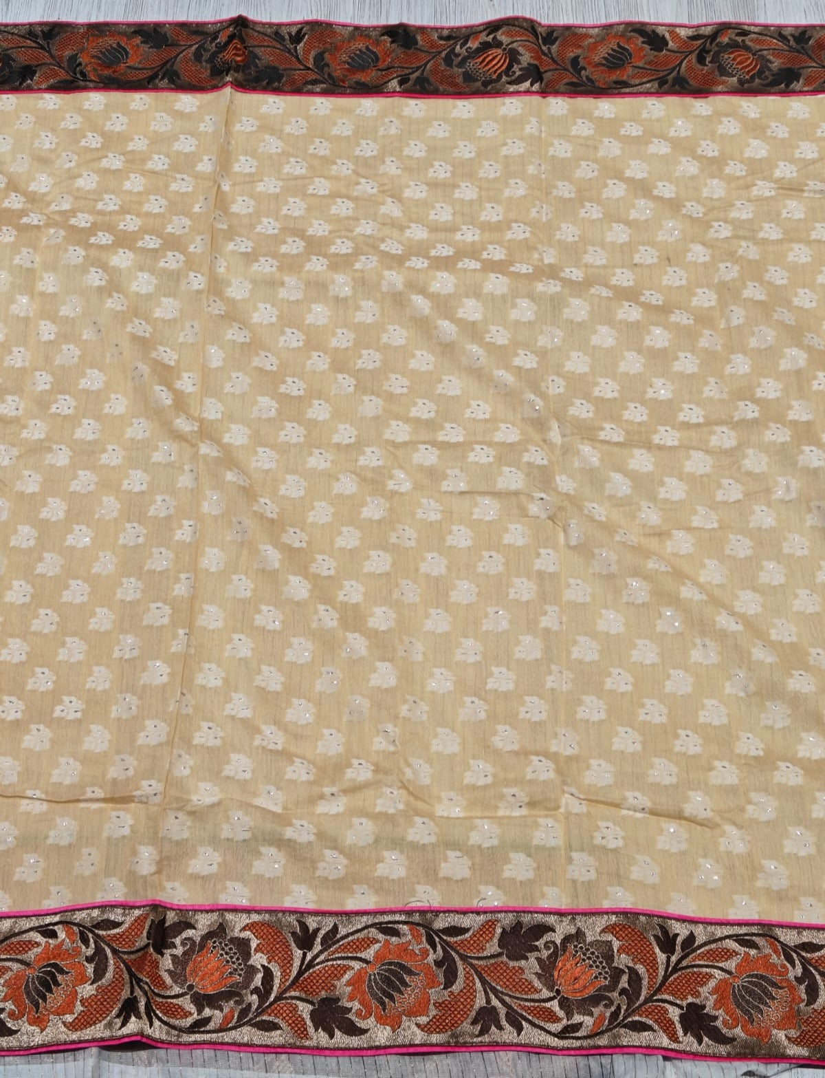 New Festive Wear Cotton Printed Border Design Saree
