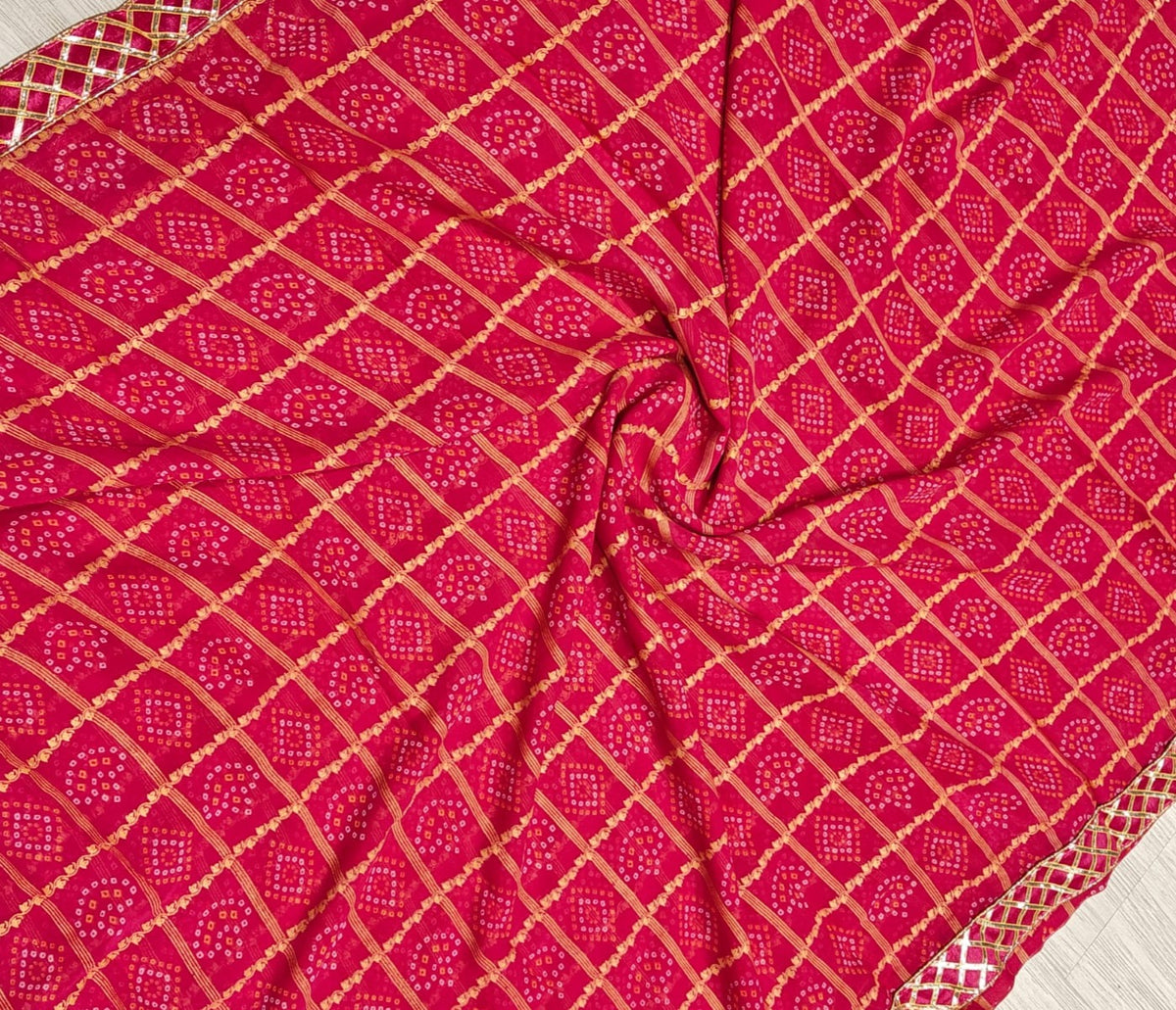 New Georgette Floral Print Saree With Blouse Piece