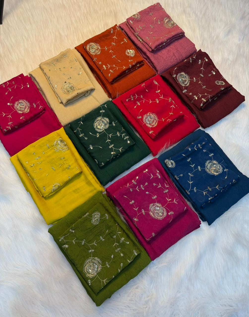 Redolent Festive Wear Rangoli Crush Silk Sequence Work Saree With Blissful Blouse Piece
