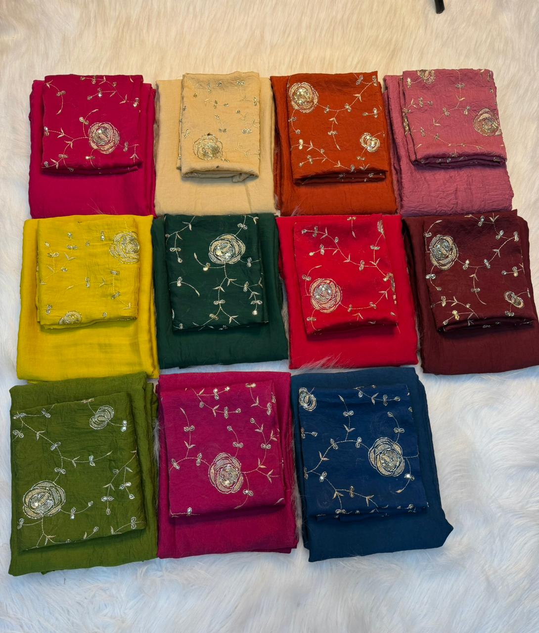 Redolent Festive Wear Rangoli Crush Silk Sequence Work Saree With Blissful Blouse Piece