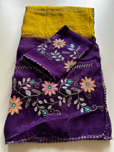 Load image into Gallery viewer, Charismatic Festive Wear Double Shaded Pure Crunchy Embroidery Sequence Work Saree For Ocassion
