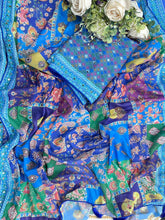 Load image into Gallery viewer, Scrupulous Function Wear Silk Floral Print Original Mirror Work Designer Saree For Women
