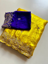 Load image into Gallery viewer, Whimsical Wedding Wear Satin Silk Sequence Work Designer Saree With Contrast Blouse Piece
