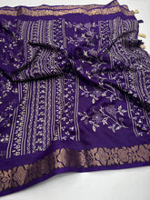 Load image into Gallery viewer, Contemporary Function Wear Silk Printed Rich Pallu n Mirror Work Designer Saree With Blouse Piece
