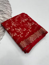 Load image into Gallery viewer, Contemporary Function Wear Silk Printed Rich Pallu n Mirror Work Designer Saree With Blouse Piece
