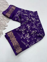 Load image into Gallery viewer, Contemporary Function Wear Silk Printed Rich Pallu n Mirror Work Designer Saree With Blouse Piece
