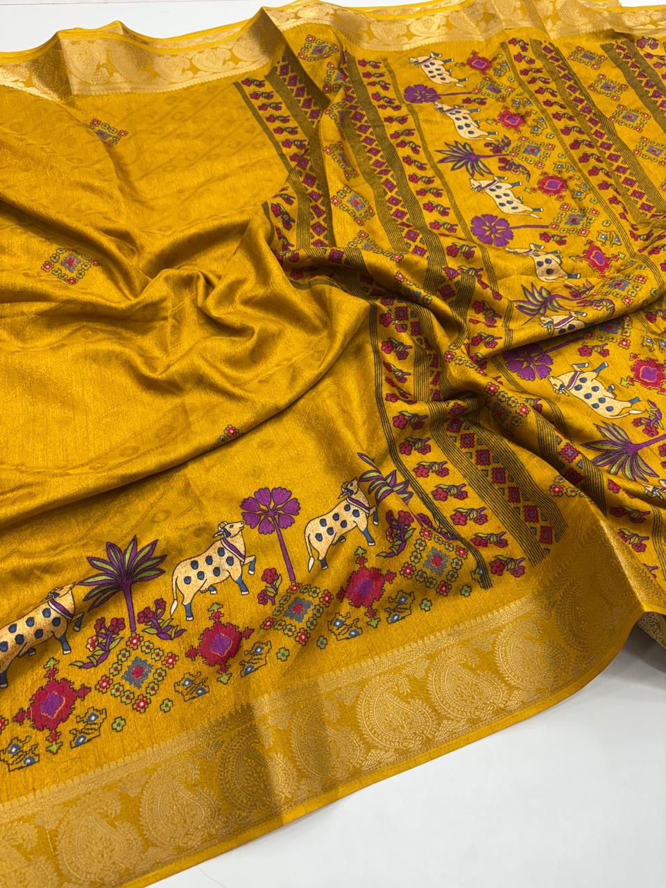 Traditional Party Wear Soft Dola Silk Jacquard Design Zari Border Fancy Saree With Blouse Piece