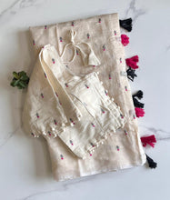 Load image into Gallery viewer, Desiring Function Wear Chanderi Cotton Embroidery n Tussels Work Designer Saree With Stitched Blouse
