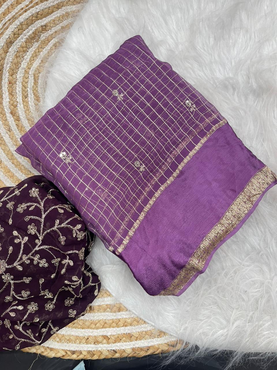 Stunning Party Wear Pure Soft Viscose Silk Golden Embroidered n Butti Work Fancy Designer Saree