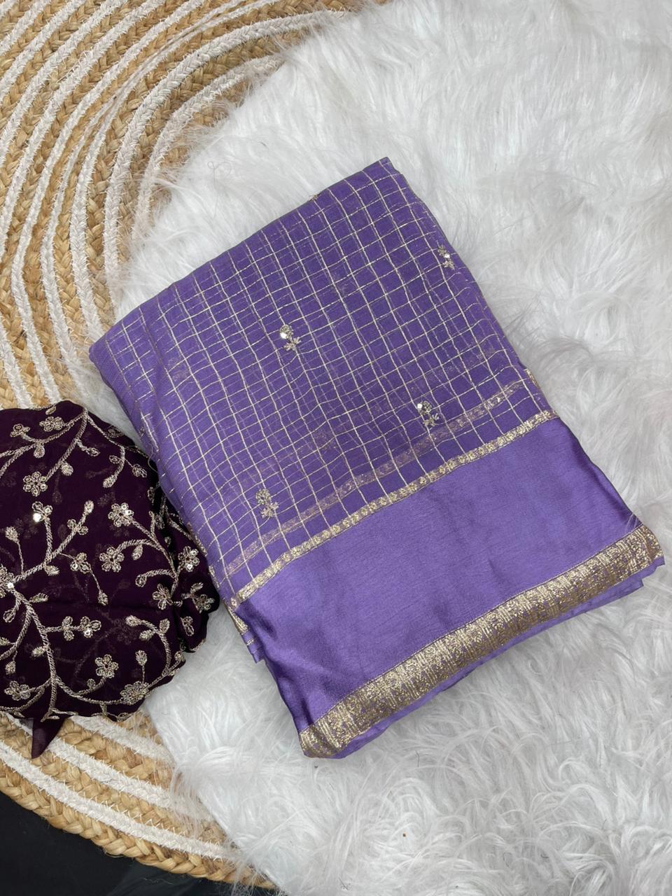 Stunning Party Wear Pure Soft Viscose Silk Golden Embroidered n Butti Work Fancy Designer Saree