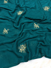 Load image into Gallery viewer, Fantabulous Party Wear Soft Crush Silk Embroidery Work Fancy Saree With Blouse Piece
