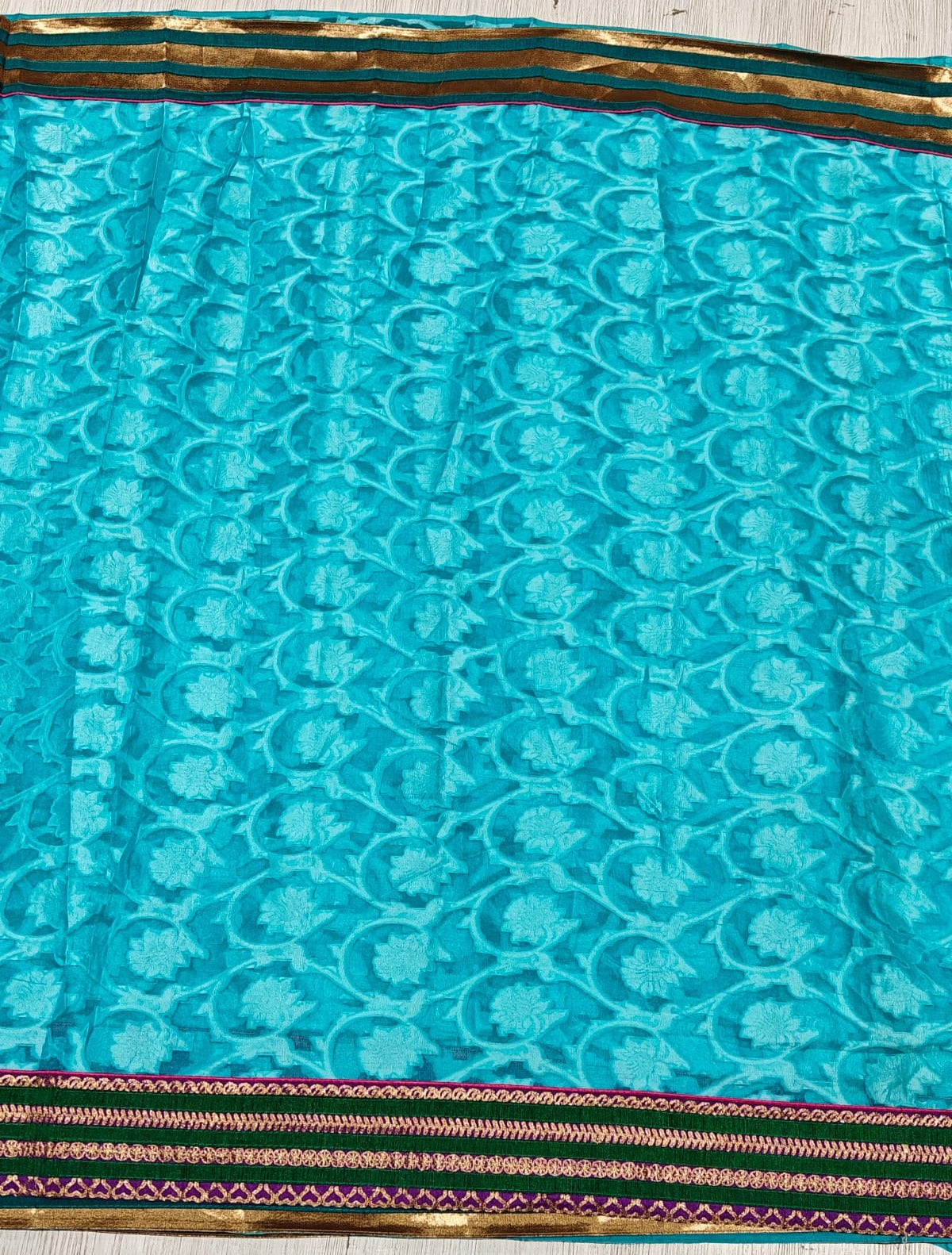 New Latest Wear Net Lace Border Saree With Blouse Piece