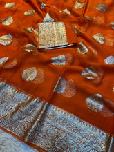 Load image into Gallery viewer, Alverina Function Wear Viscose Georgette Jacquard Zari Work Saree With Matching Blouse Piece
