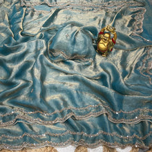 Load image into Gallery viewer, Graceful Party Wear Silk Sequence n  Handwork Saree With Matching Blouse Piece
