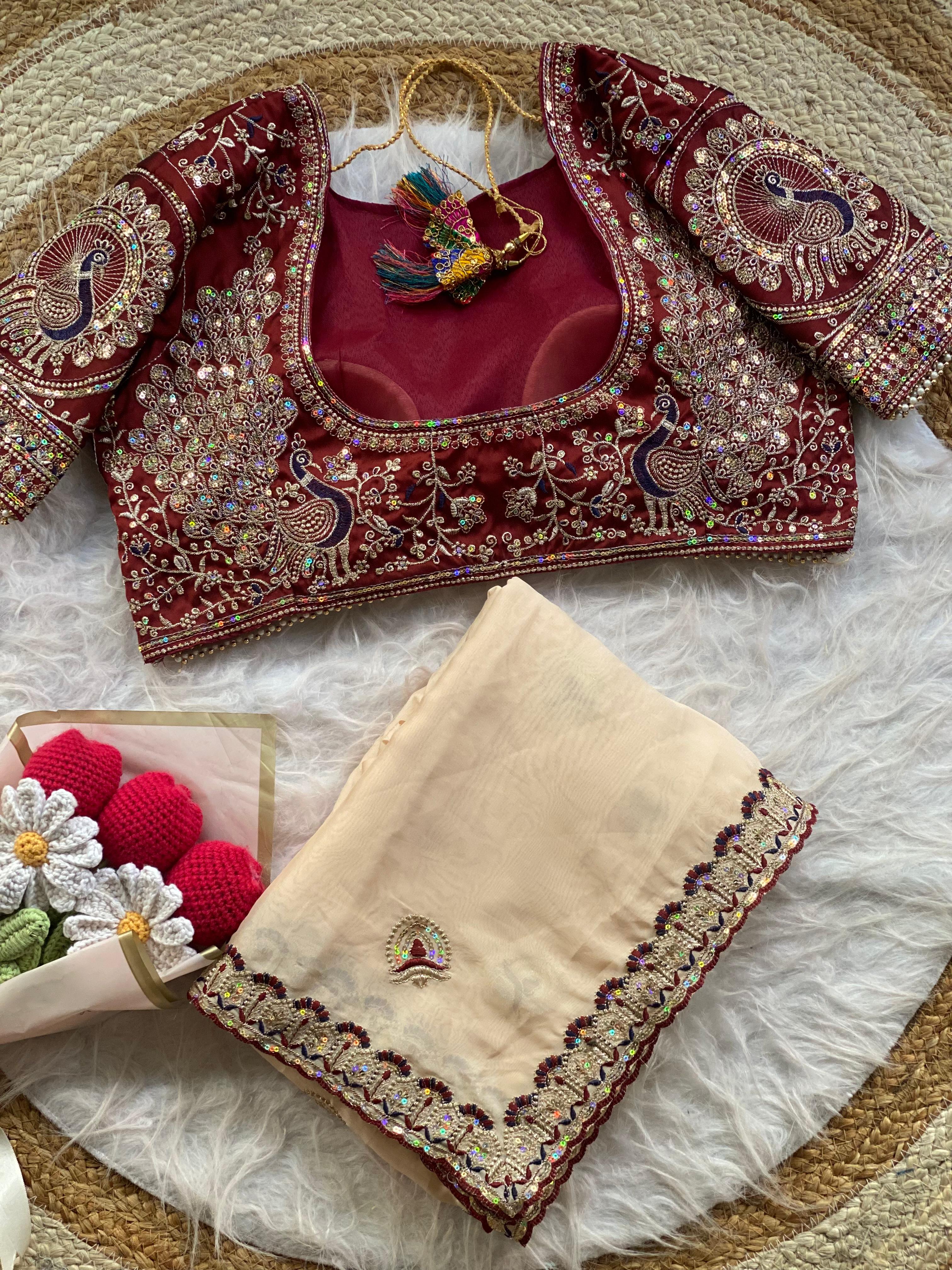 Groovy Functon Wear Rangoli Silk Embroidery Sequence Work Designer Saree With Stiched Blouse