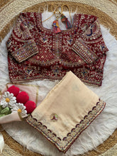 Load image into Gallery viewer, Groovy Functon Wear Rangoli Silk Embroidery Sequence Work Designer Saree With Stiched Blouse
