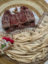 Load image into Gallery viewer, Groovy Functon Wear Rangoli Silk Embroidery Sequence Work Designer Saree With Stiched Blouse
