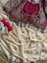 Load image into Gallery viewer, Groovy Functon Wear Rangoli Silk Embroidery Sequence Work Designer Saree With Stiched Blouse
