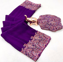 Load image into Gallery viewer, Prettiest Festive Wear Silk Ajrak Printed Rich Pallu Work Designer Saree With Elegant Blouse Piece
