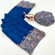 Load image into Gallery viewer, Prettiest Festive Wear Silk Ajrak Printed Rich Pallu Work Designer Saree With Elegant Blouse Piece
