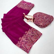 Load image into Gallery viewer, Prettiest Festive Wear Silk Ajrak Printed Rich Pallu Work Designer Saree With Elegant Blouse Piece
