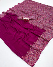 Load image into Gallery viewer, Prettiest Festive Wear Silk Ajrak Printed Rich Pallu Work Designer Saree With Elegant Blouse Piece
