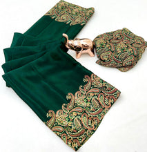 Load image into Gallery viewer, Prettiest Festive Wear Silk Ajrak Printed Rich Pallu Work Designer Saree With Elegant Blouse Piece
