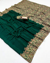 Load image into Gallery viewer, Prettiest Festive Wear Silk Ajrak Printed Rich Pallu Work Designer Saree With Elegant Blouse Piece
