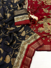 Load image into Gallery viewer, Imaginative Party Wear Soft Cotton Kalamkari Print Zari Weaving Border Fancy Saree With Blouse Piece
