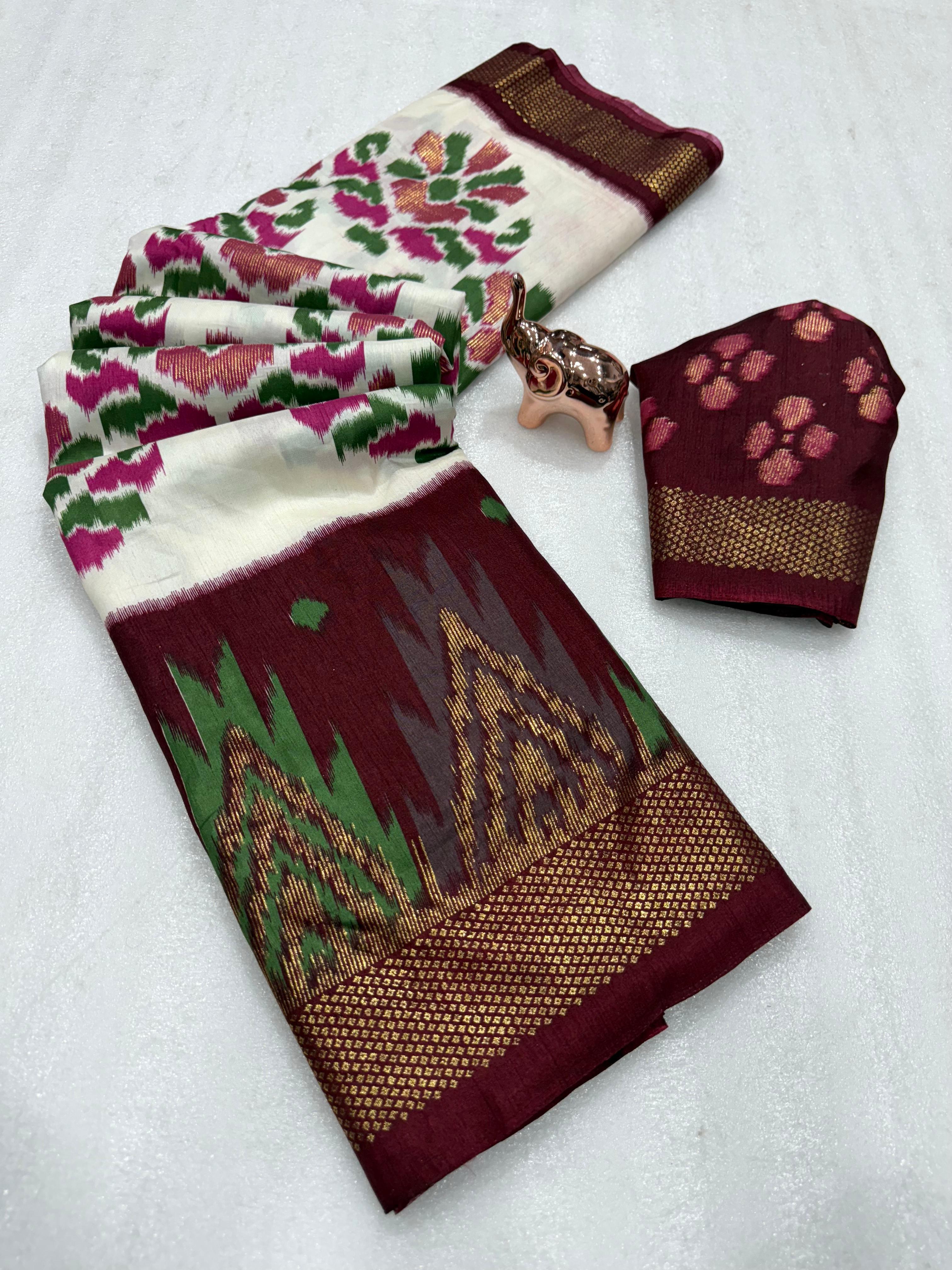 Marvellous Function Wear Pure Soft Viscose Dola Silk Jacquard Border Fancy Saree With Blouse Piece