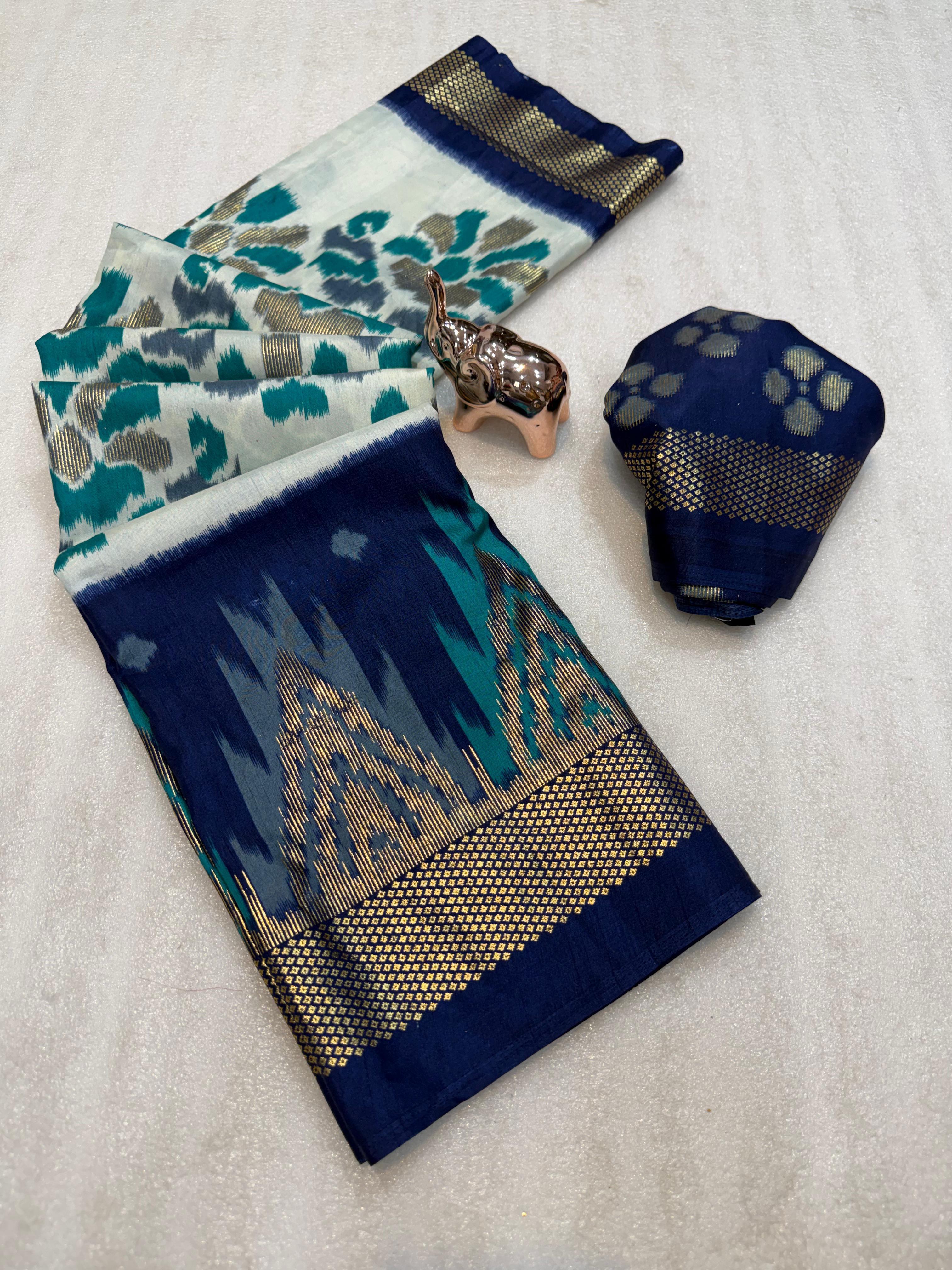 Marvellous Function Wear Pure Soft Viscose Dola Silk Jacquard Border Fancy Saree With Blouse Piece