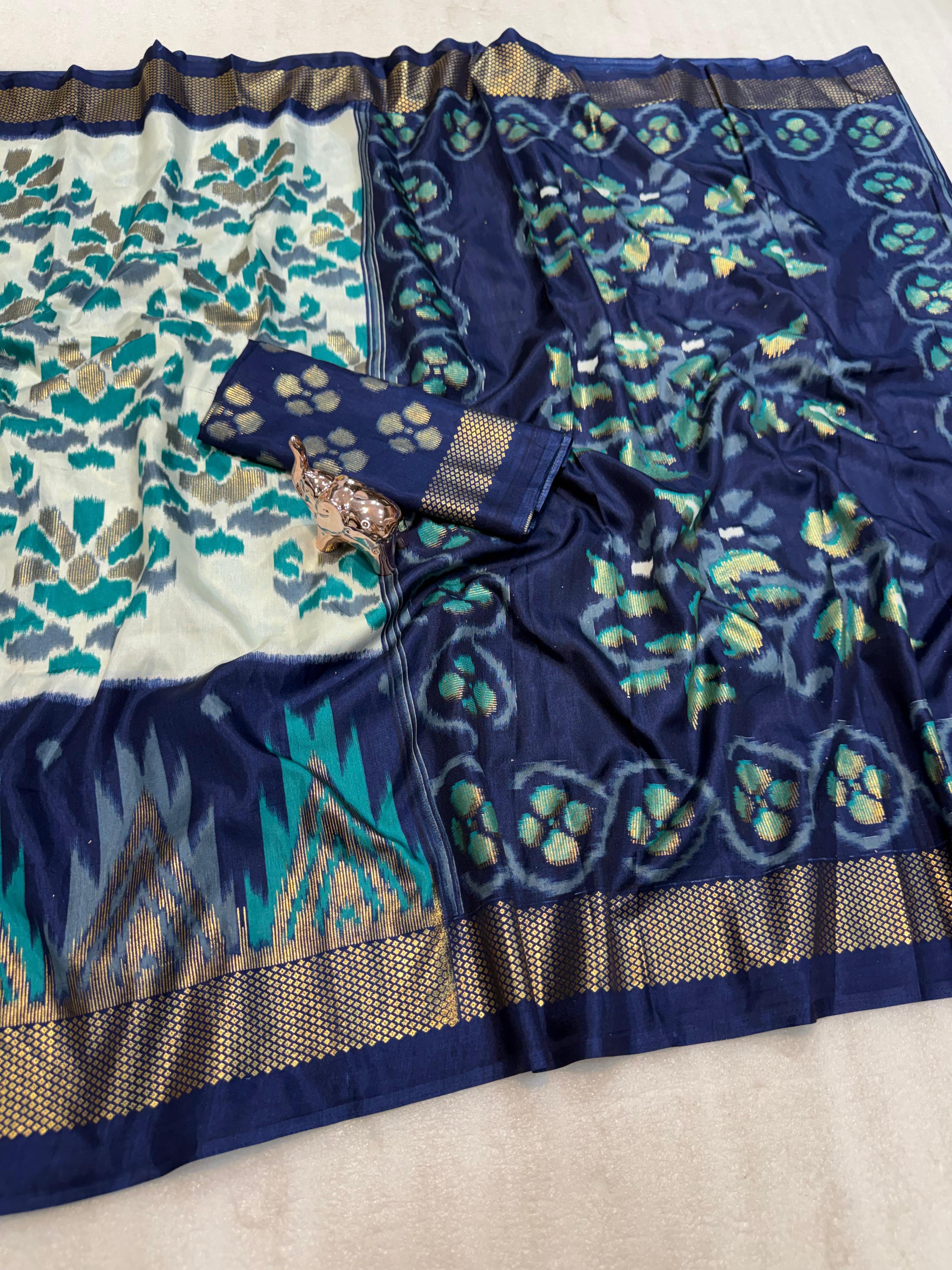 Marvellous Function Wear Pure Soft Viscose Dola Silk Jacquard Border Fancy Saree With Blouse Piece